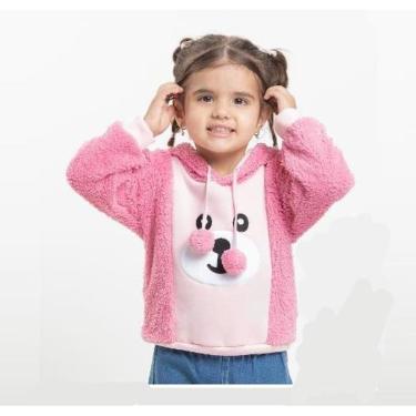Imagem de Casaco Pelo Menina Inverno Bordado Capuz Lessa Kids B8964-Feminino