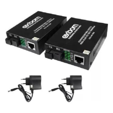 Imagem de Par Conversor Mídia Fibra Óptica A+b Gigabit 1000 Mbps Rj45