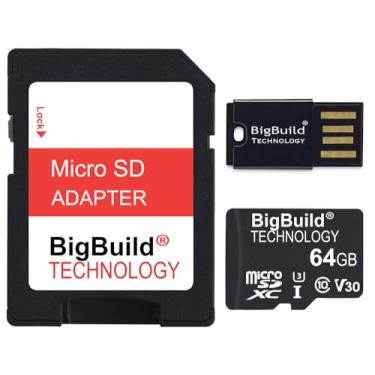 Imagem de BigBuild Technology Cartão de memória 64GB U3 Micro SDXC para tablets Lenovo Tab K11 Plus, M10 Plus, M11, Legion Tab, Pad Pro 2022