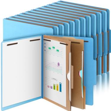 Imagem de Skyygemm 24 pastas de classificação, tamanho carta, 2 divisórias de bolso, pastas de arquivo com expansão de 5 cm, fixadores de 2 pinos, organizadores de escritório resistentes para professores