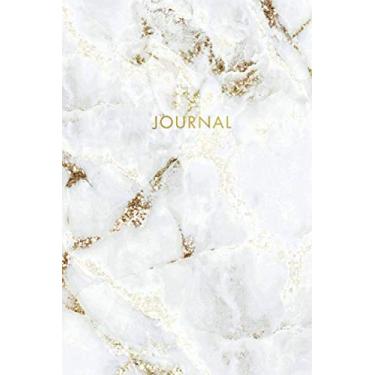 Imagem de Journal: White Quartz Marble and Faux Rose Gold Glitter - Dotted Bullet Grid Journal (6 x 9 inches) - 120 Dot Pages