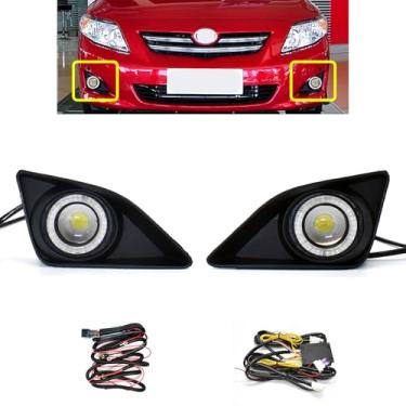Imagem de Luz de neblina de LED para para-choque dianteiro adequado para Toyota Corolla 2008 2009 2010 LED DRL com luz de seta âmbar, luz do dia