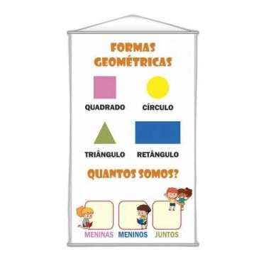 Imagem de Banner Pedagógico Escolar - Formas Geométricas 120X65Cm - Plimshop
