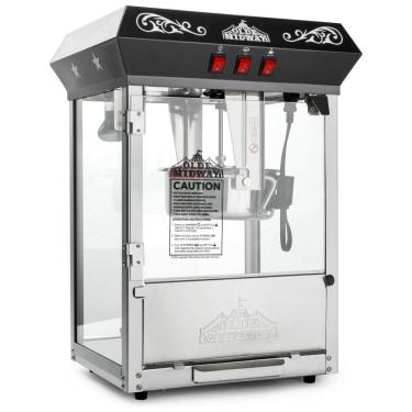 Imagem de Máquina de Pipoca Retro com Panela de 350g, Metal, 120V 850W, Olde Midway, Preta