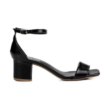 Imagem de Sandália Feminina Viviane Moda Salto Grosso Baixo 5 cm Moderna