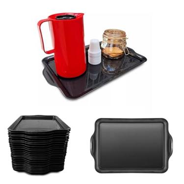 Imagem de Conjunto 30 Unidades Bandeja para Servir 40 x 27cm com Alça Multifuncional Preta SpeedPoint