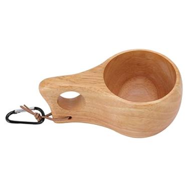 Imagem de Caneca de Madeira Finlandesa, Caneca Portátil Artesanal, Caneca de café, chá e Leite Com Design Suspenso para Entusiastas de Acampamento e Atividades Ao Ar Livre