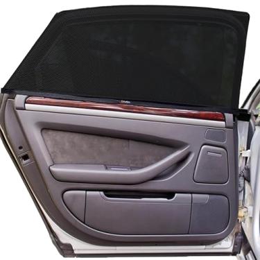 Imagem de EcoNour Telas de janela de carro para acampamento (pacote com 2) | 100% de proteção contra insetos, UV e mosquiteiro | Capas de janela de bebê de malha respirável para blecaute de privacidade (Médio