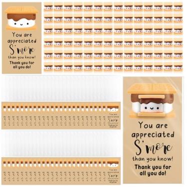 Imagem de CroBlissful 100 Sets Funny Valentine's Day Gifts Bulk Cute Small Resin Marshmallow Smores with Thank You Card Employee Appreciation Gifts for Team Staff Coworker Christmas Office Favors