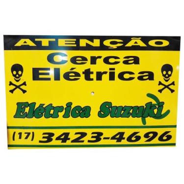 Imagem de Placa alerta p/ cerca eletrica s/relevo 180x111 - DIVERSAS