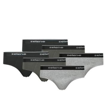 Imagem de Kit 6 Cuecas Adulto Selene Modelo Slip De Algodão Com Elástico De 30 M