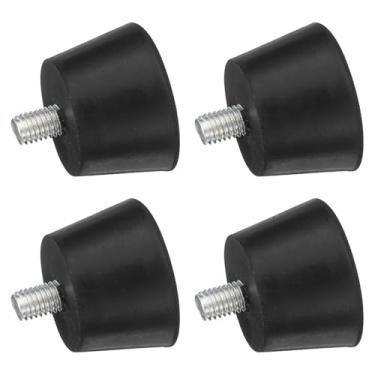 Imagem de uxcell 4 peças de isoladores de vibração cônicos de borracha, amortecedores, pés de borracha de 3,8 cm x 2,5 cm com parafusos M8 x 12 mm para compressores de ar, motor de garagem, motores a diesel,