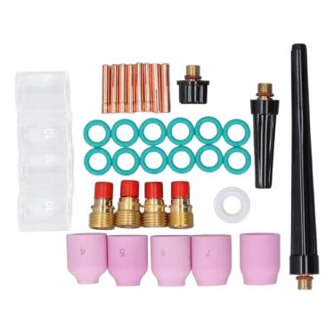 Imagem de Kit de Tocha de Soldagem Tig, 37 Peças, Bicos de Cerâmica, Copos de Vidro, Pinças de Lente de Gás, Tocha de Soldagem Tig, Consumíveis para Wp9 20 25