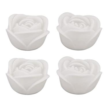 Imagem de Velas Afuniladas LED, Rose LED Candle Light Isless para Festas, Casamentos, Cafés, Barras, LR44 Button Butter Alimentado por Bateria, Ambiente de Vela de Flores Colorido Com