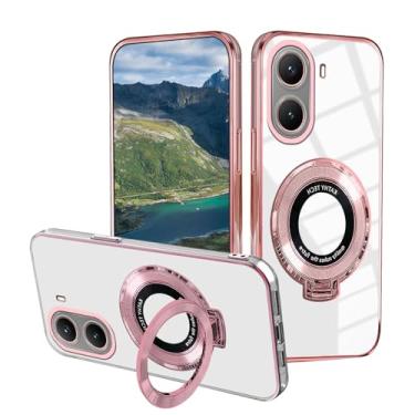 Imagem de Wousunly Capa compatível com Poco X7 Pro com suporte magnético, para Xiaomi Poco X7 Pro, capas de telefone de silicone transparente para montagem de carro, acessórios Funda à prova de choque, capa