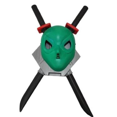 Imagem de Kit Ninja Com 2 Espadas + Máscara Verde - Le Plastic