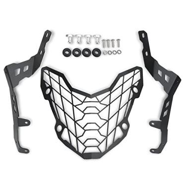 Imagem de Protetor de farol da motocicleta GRCFUMO, guarda de churrasqueira de aço carbono, capa de guarda de farol de motocicleta para CB400X CB500X 2019-2022