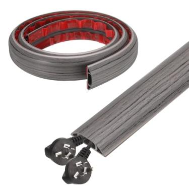 Imagem de HARFINGTON Capa de cabo de 1,2 m L 0,6 x A 0,33 Canal interno PVC esconde extensão, protetor de fios para evitar desvios de cabos, gerenciamento de cabos, cinza escuro