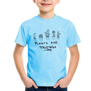 Imagem de Camiseta Infantil Plants are Friends - Foca na Moda, Azul bebê, 14