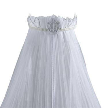 Imagem de Dossel Mosquiteiro Parede Quarto Bebe Rede Veu Tela Cortinada Berço Americano Nacional Coroa Branca