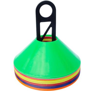 Imagem de kit 10 Cones Chinesinho com Suporte para Ginastica funcional, futebol,