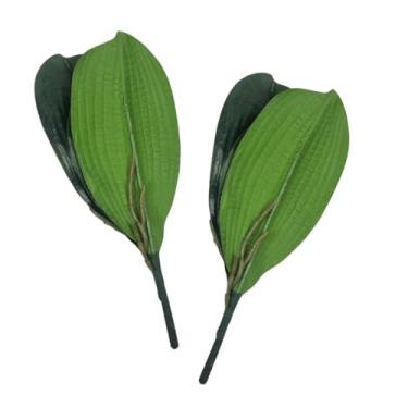 Imagem de Kit C/ 02 Folhas Artificial Orquídeas Decoração Arranjos Flores Casamento