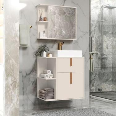 Imagem de Kit de Banheiro Espelho com Armario com Cuba Margô Cores - Comprar Móv