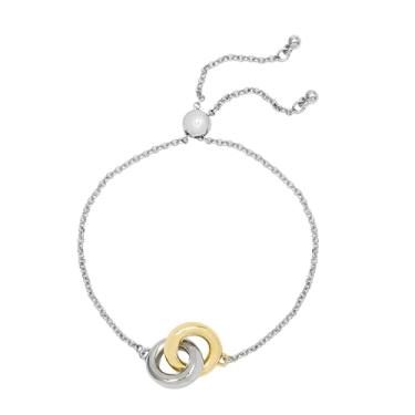 Imagem de Steve Madden Pulseira feminina de amizade com anel interloque, One Size, Metal, Sem Pedra Preciosa