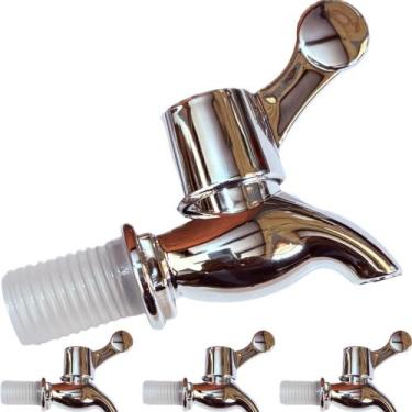 Imagem de Kit 3 Torneiras Cromo Filtro Dispenser Suqueira Bebedouro Barril Brasi