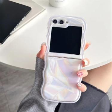 Imagem de Capa Wave Case Bracket Love Heart Stand Marble para Samsung Galaxy Z Flip 3 4 5 flip4 Flip5 5G Capa fofa, roxa., para Samsung Galaxy ZFlip4