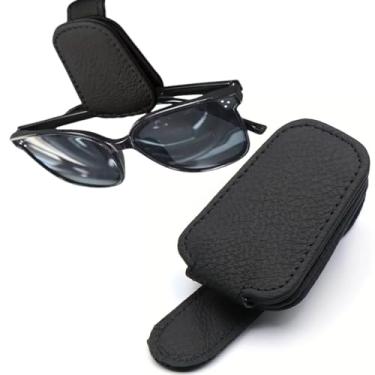 Imagem de Suporte para Óculos Veicular, Fixação no Quebra-Sol do Carro Preto