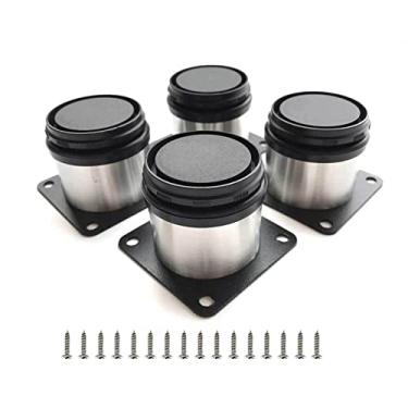 Imagem de Pacote com 4 pernas de móveis, pernas de sofá, pernas de armário de cozinha, altura ajustável, pés de móveis com almofada de borracha protetora para armário, sofá, sofá, sofá, 80 mm (3,15 pol.)