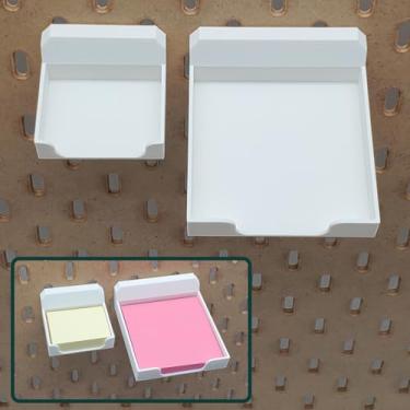 Imagem de Ganchos de armazenamento apenas pendurados, compatíveis com IKEA SKADIS, compatíveis com Post-it – Conjunto de 2 ganchos para quadro de pinos para notas adesivas de 7 x 7 cm e 5 x 3 cm – Escritório em