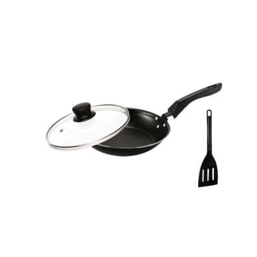 Imagem de Frigideira Ovo 16 Cm Antiaderente Teflon Pequena Tampa Vidro
