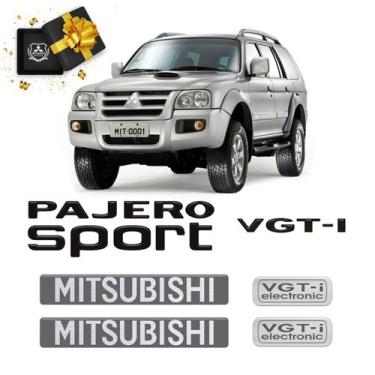 Imagem de Adesivos Pajero Sport Vgt-i 2009 Mitsubishi Emblemas Preto - SPORTINOX