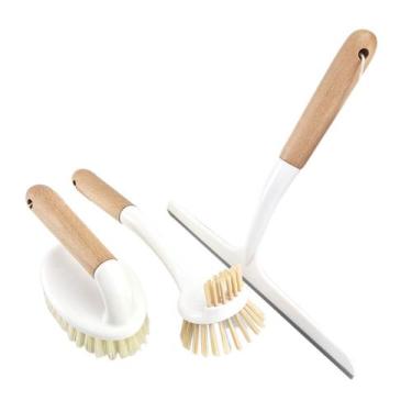 Imagem de Kit 3 Peças Rodo Rodinho Escova de Roupa Escova Cabo Longo - Casa Nuve