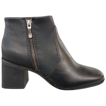 Imagem de Bota Cano Curto Salto Grosso Bottero 361801 Feminina - Preto