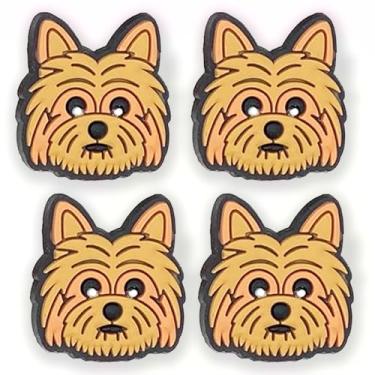 Imagem de Newbloam Pingentes de sapato Yorkshire YorkieDog; berloques de Yorkshire Terrier para decoração de sapatos de tamanco para filhotes de cachorro para crianças, adultos, amantes de cães, acessórios de
