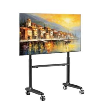 Imagem de Suporte universal de TV para quarto, carrinho de TV móvel para TVs de 42 a 86 polegadas, suporte de TV de piso giratório ajustável em altura comporta monitor portátil de 79,8 kg, suportes universais