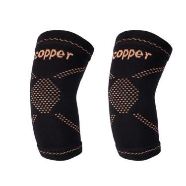 Imagem de Luva de compressão CUAPVPA Copper Cotovelo, 1 par para dor no cotovelo