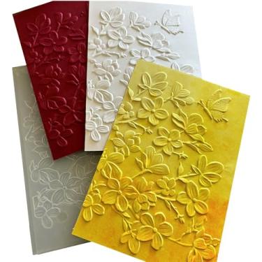 Imagem de Arbuya Pastas de plástico em relevo 3D para fazer cartões, pasta de gravação com textura de borboleta em 3D para scrapbooking, papel, artesanato, decoração de casa