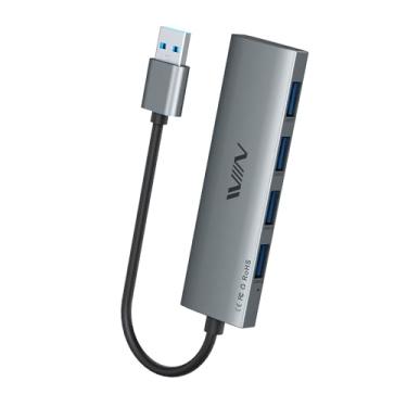 Imagem de Hub USB 3.0, extensor divisor USB de 4 portas, adaptador portátil, hub de dados multiportas para laptop, Xbox, pen drive, HDD, console, câmera, teclado, mouse, Windows, Mac OS PC, não projetado para
