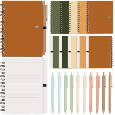 Imagem de Resurhang Conjunto de 30 cadernos pequenos com caneta, tamanho de bolso de 11 x 13 cm, bloco de notas forrado em espiral para mulheres e homens, 100 páginas, presente de agradecimento de funcionários