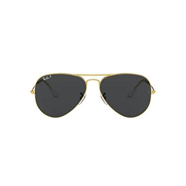 Imagem de Óculos de Sol Ray-Ban Polarizado Aviator Large Metal 0RB3025 919648 Tam 55 / Ouro - Lentes Preto