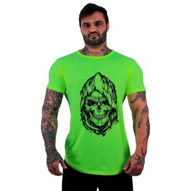 Imagem de Camiseta Longline MXD Conceito Caveira Com Capuz Masculina-Masculino