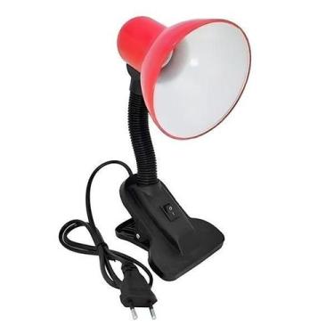 Imagem de Luminária De Mesa Articulada Presilha Bivolt - Vermelho - Luatek