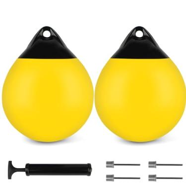 Imagem de Boias de amarração para barco, boia inflável de vinil de 38 cm de diâmetro, boia de ancoragem redonda para barco, iate, veleiro, ancoragem, marcação, assento giratório para crianças - várias opções de