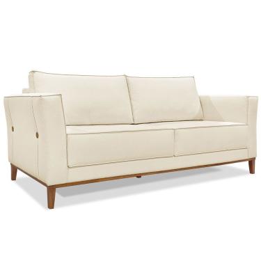 Imagem de Sofá Living 2 Lugares 1,90M Vega Linho Pés Castanho Natural