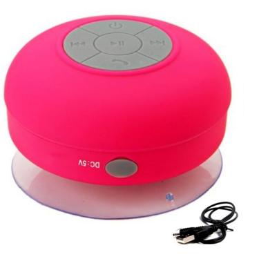 Imagem de Mini Caixa de Som com Bluetooth e Microfone Resistente à Àgua Cor Rosa