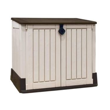 Imagem de Armário Baú Depósito 880l Multiuso Externo Store Midi Modular Bege E Marrom Keter